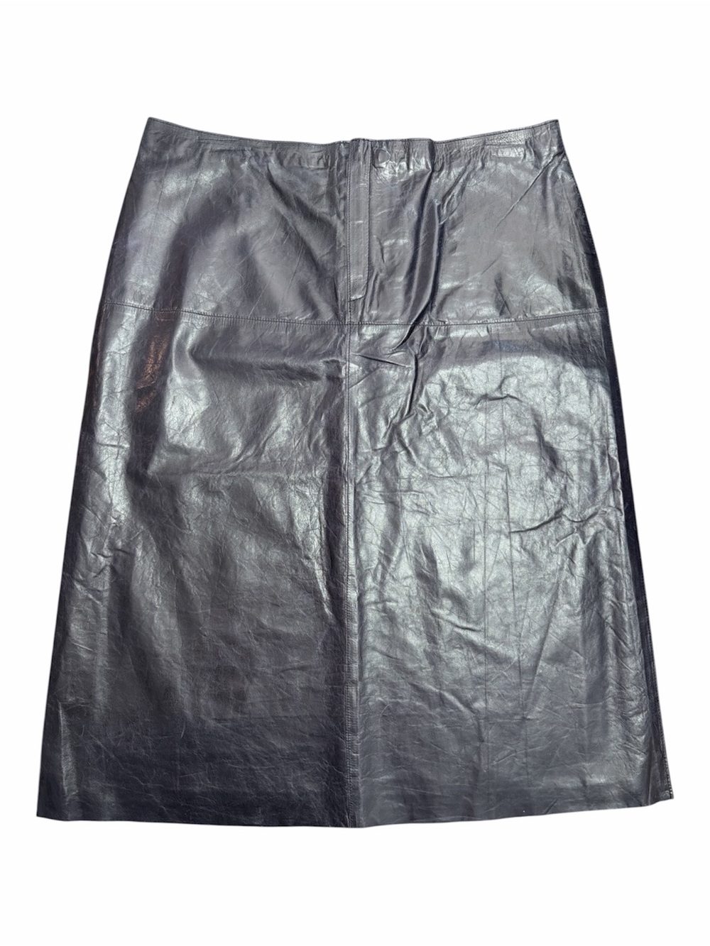 Vintage Banana Republic Black Genuine Leather Midi Skirt Size 6 Y2K 2000